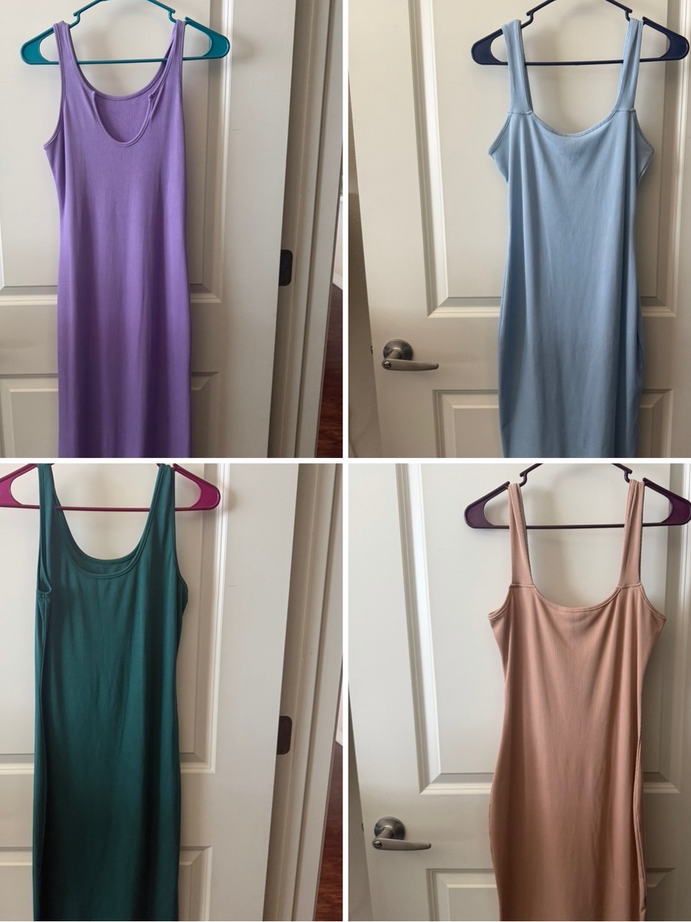 Simple Sleeveless Tank Dress - Lavender, Light Blue, Teal, Blush